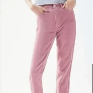 Pacsun NWT Women's Corduroy Rose Pink Mom Jeans 100%Cotton Size 30